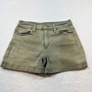 Universal Thread Denim Shorts Womens 4/27 Olive Green Excellent High Rise Midi